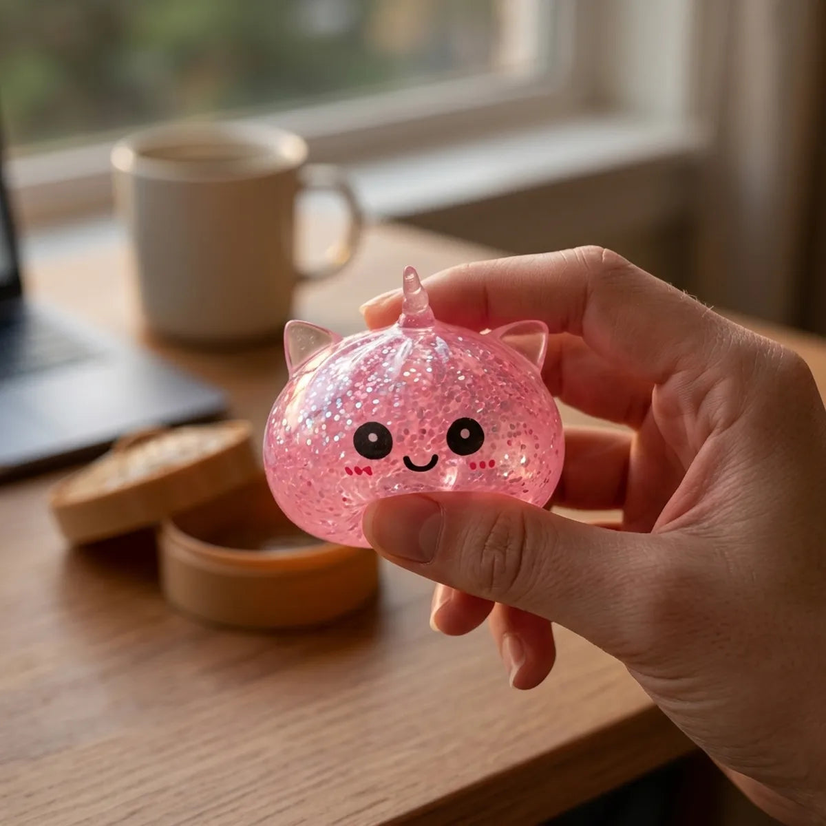 Enchanted Pink Unicorn Glitter Dumpling Squishy – view 6