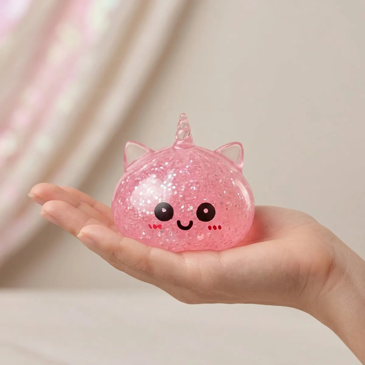 Enchanted Pink Unicorn Glitter Dumpling Squishy – view 3