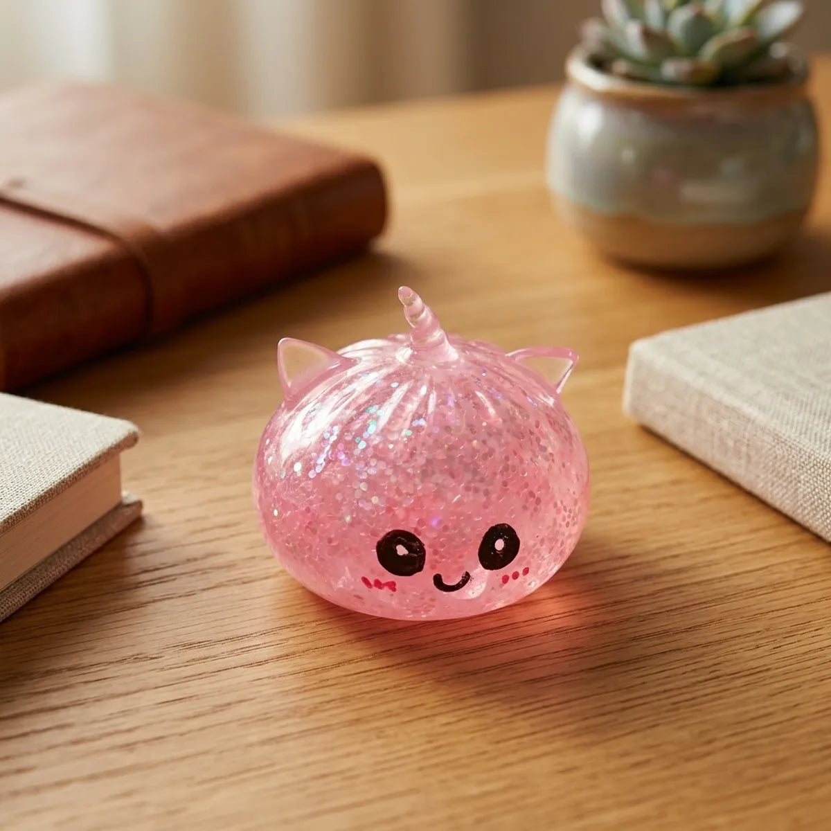 Enchanted Pink Unicorn Glitter Dumpling Squishy – view 7