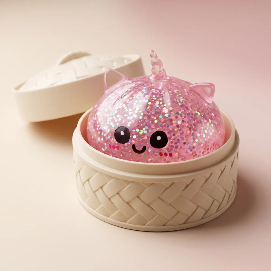 Enchanted Pink Unicorn Glitter Dumpling Squishy