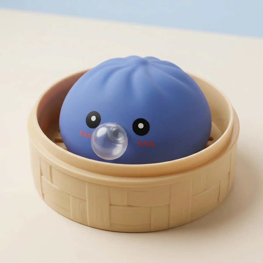 Puffy Purple Bubble-Blowing Dumpling Squishy