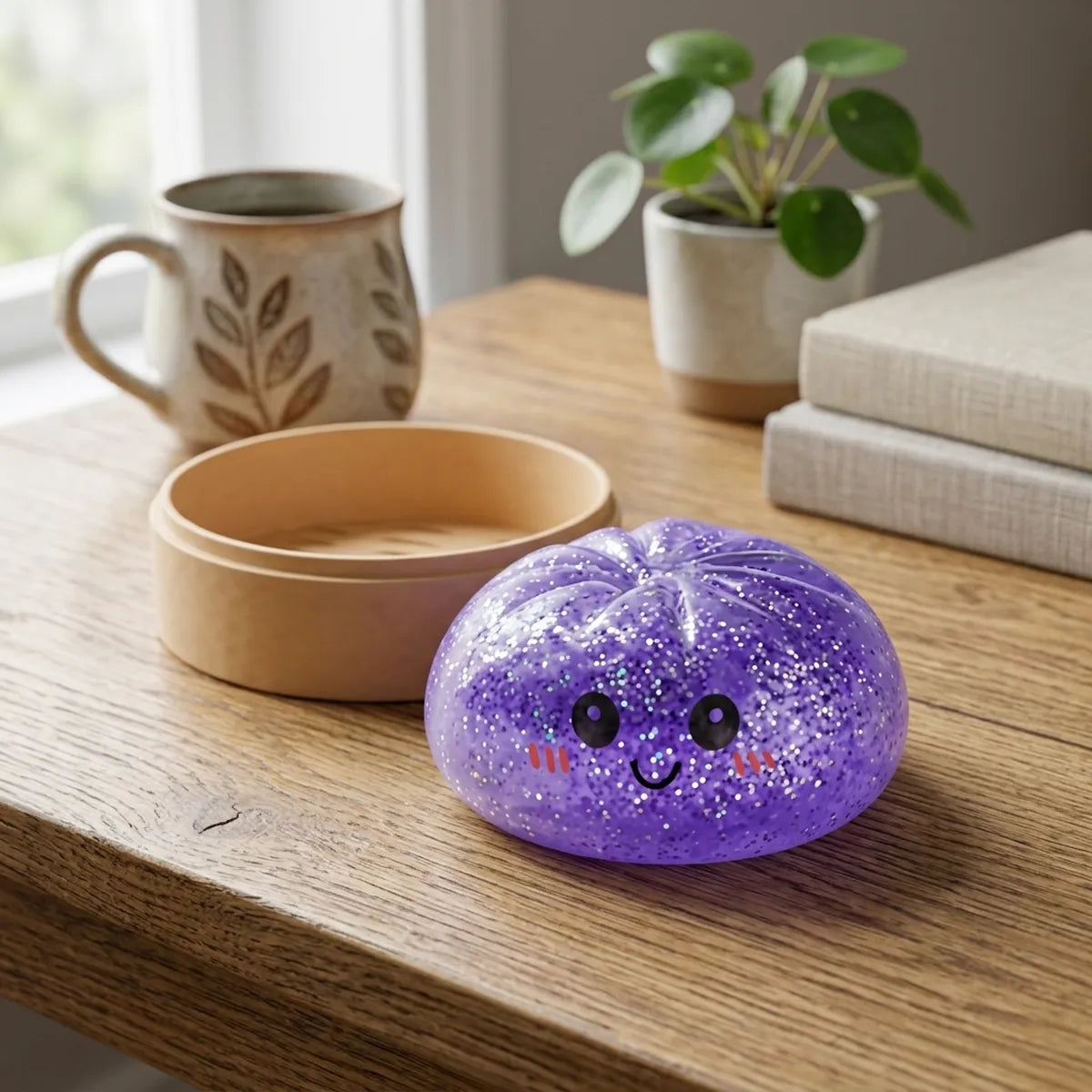 Dreamy Purple Glitter Dumpling Squishy – view 8