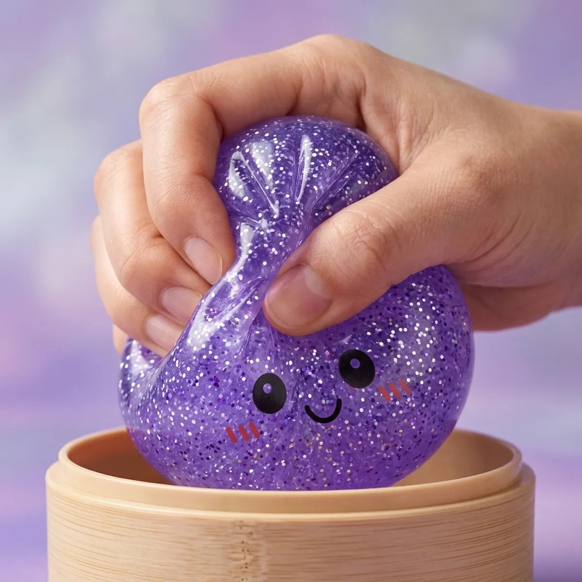 Dreamy Purple Glitter Dumpling Squishy – view 4