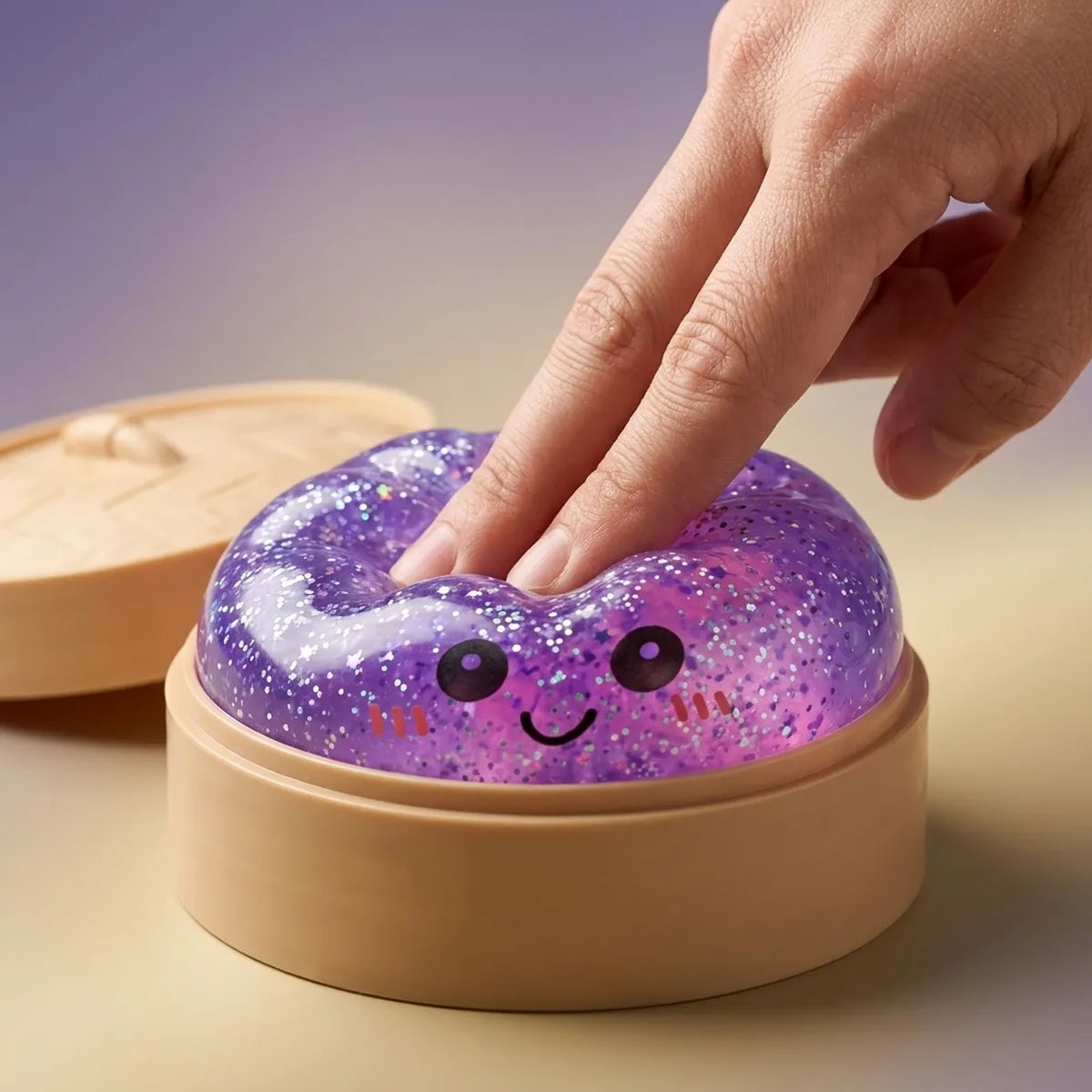 Dreamy Purple Glitter Dumpling Squishy – view 5