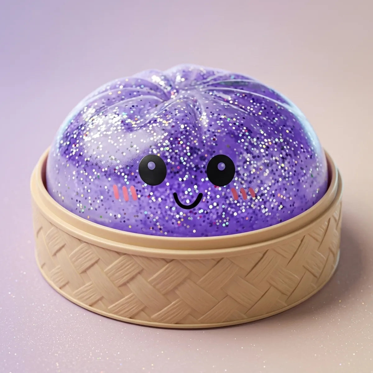 Dreamy Purple Glitter Dumpling Squishy – view 2