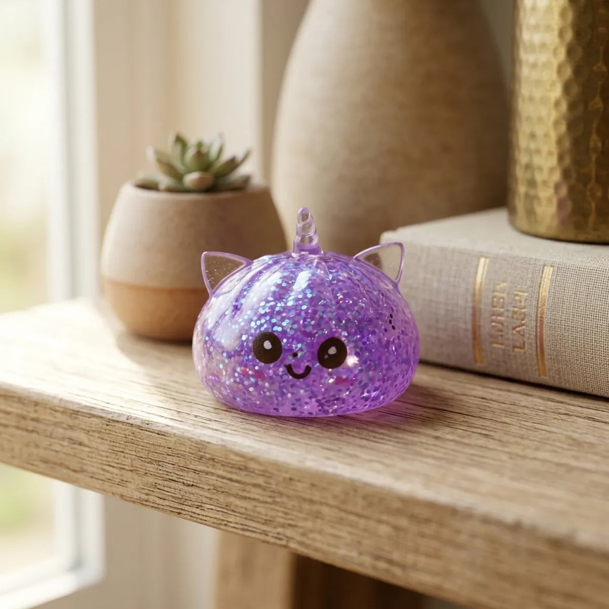 Mystic Purple Unicorn Glitter Dumpling Squishy – view 7