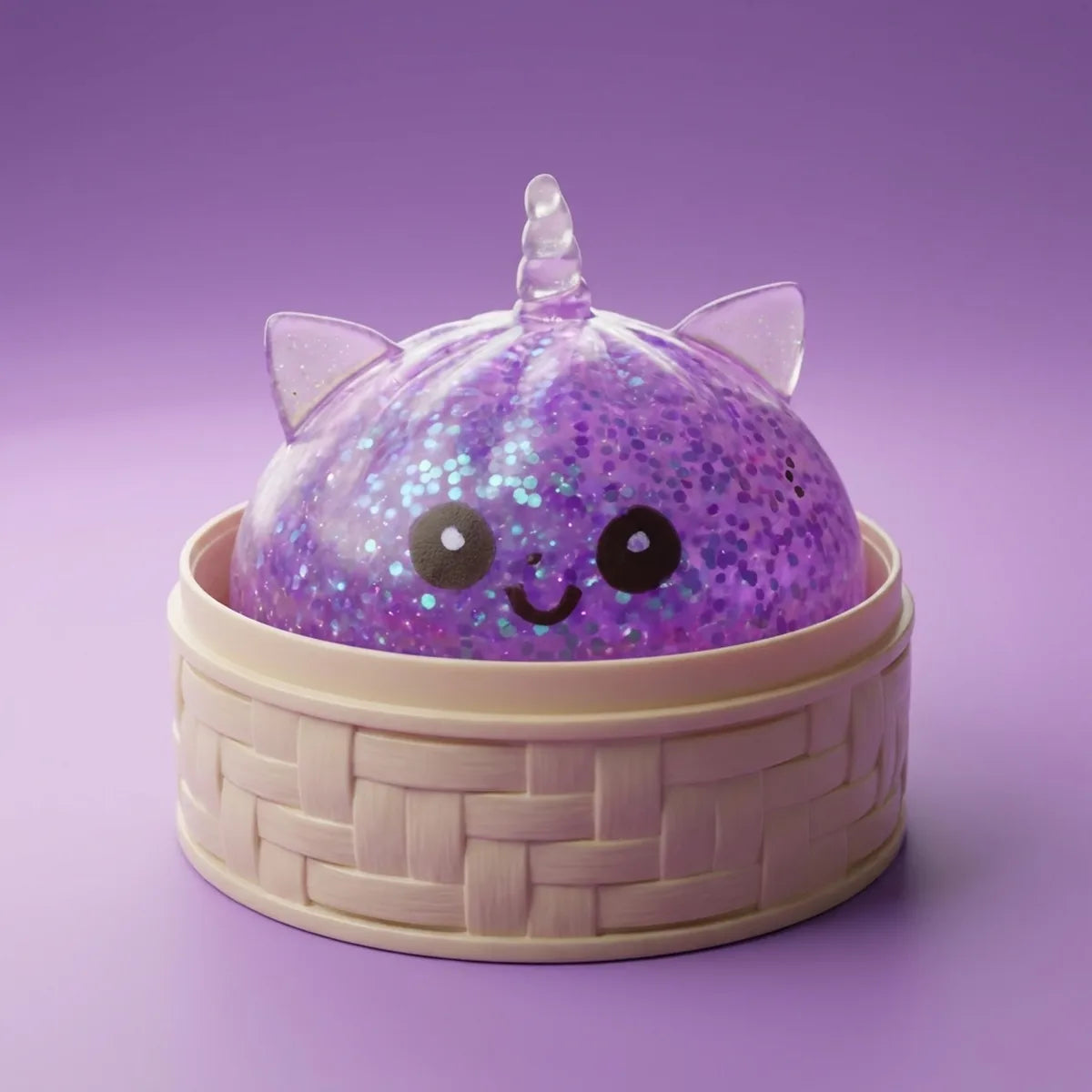 Mystic Purple Unicorn Glitter Dumpling Squishy – view 2