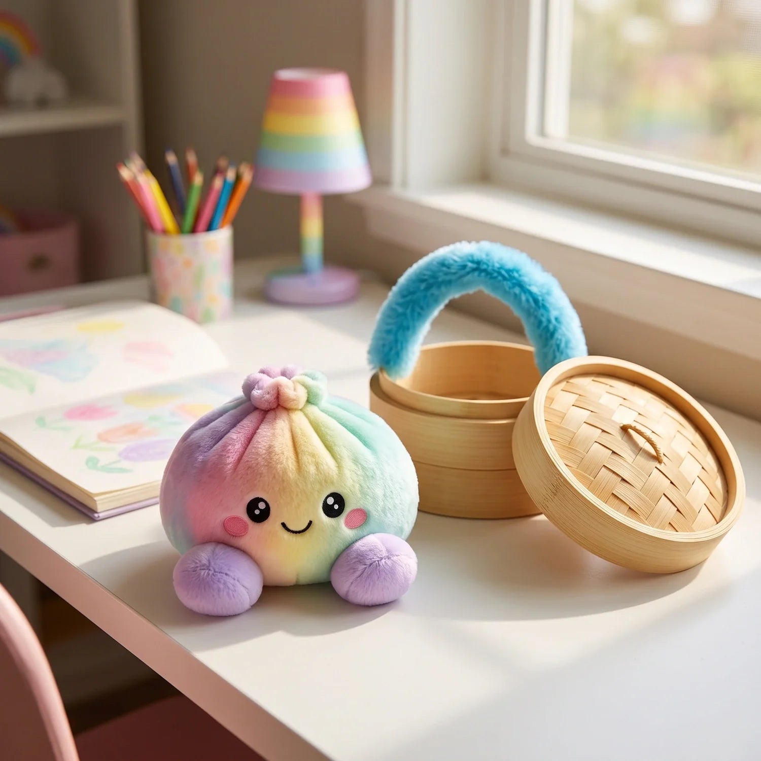 Pastel Rainbow Dumpling Squishy Plush – view 7