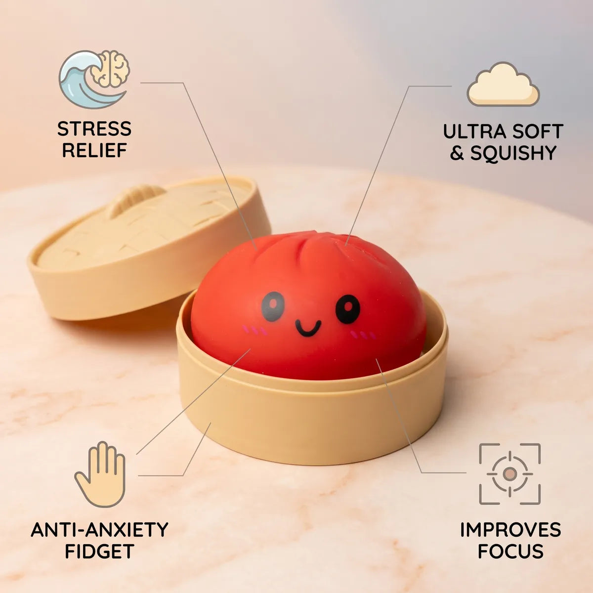 Cherry Red Dumpling Squishy – view 6