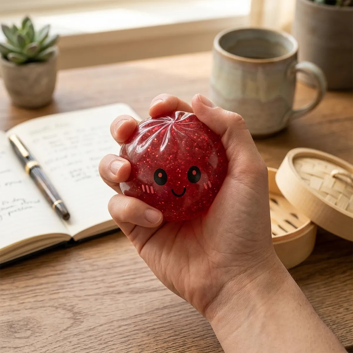 Lucky Red Glitter Dumpling Squishy – view 7