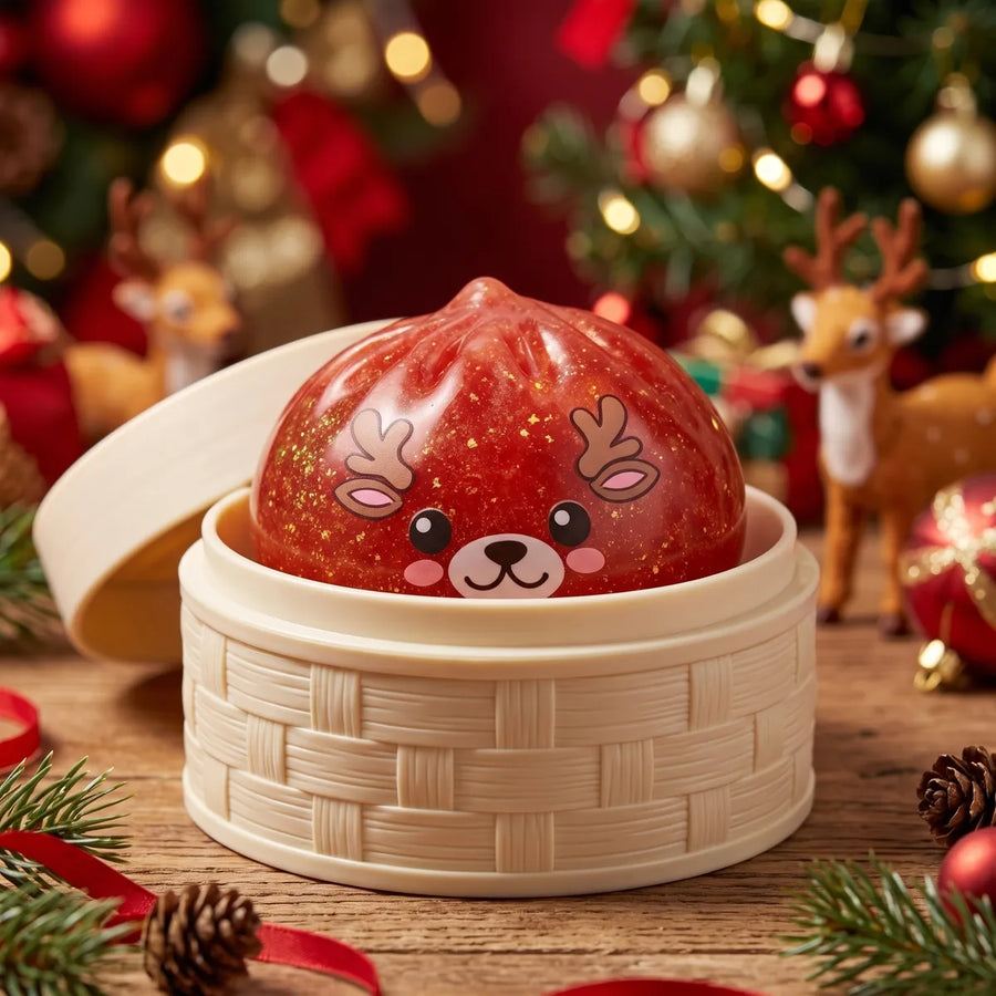 Shimmering Red Reindeer Dumpling Squishy