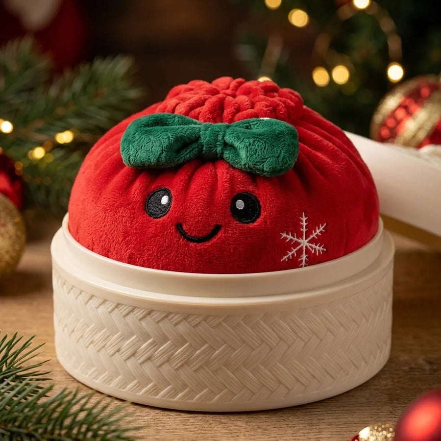 Festive Ribbon Bow Dumpling Squishy Plush