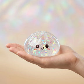 Shiny Silver Glitter Dumpling Squishy – view 3