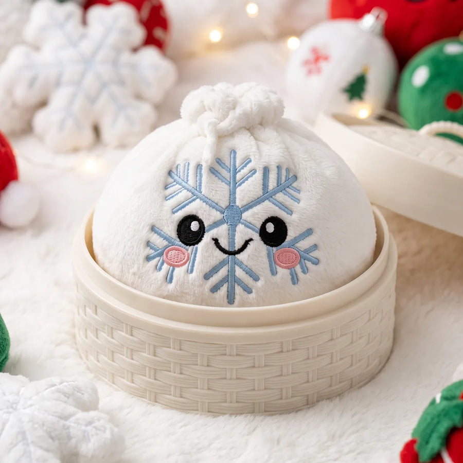 Winter Snowflake Dumpling Squishy Plush