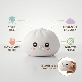 Cloud White Bubble-Blowing Dumpling Squishy – view 5
