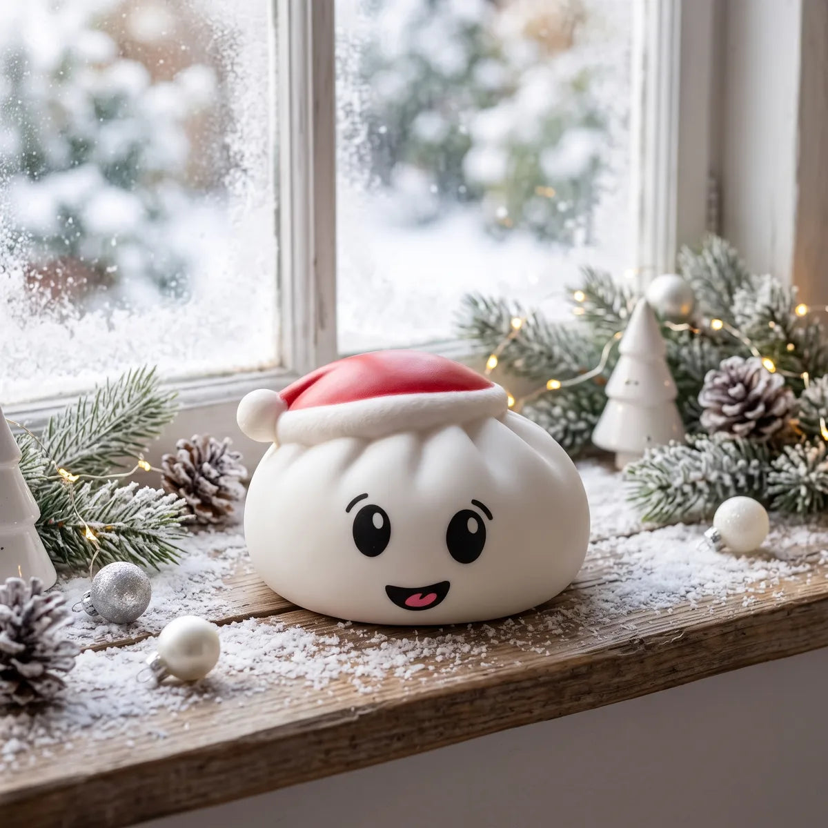 Snowball White Christmas Hat Dumpling Squishy – view 7