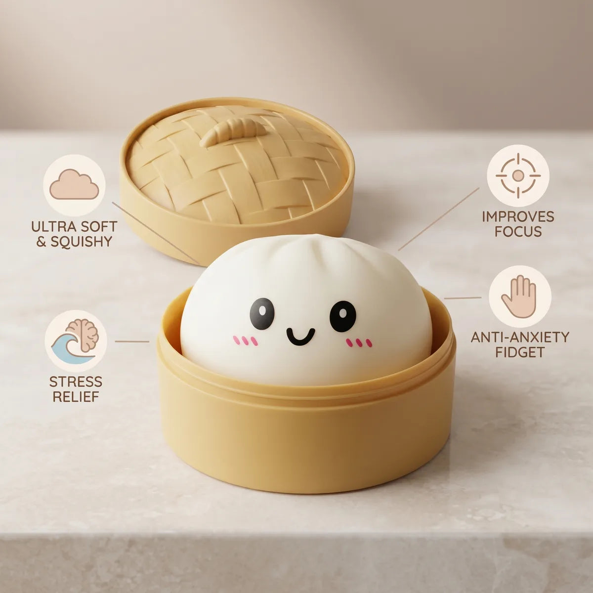 Snowy White Dumpling Squishy – view 6