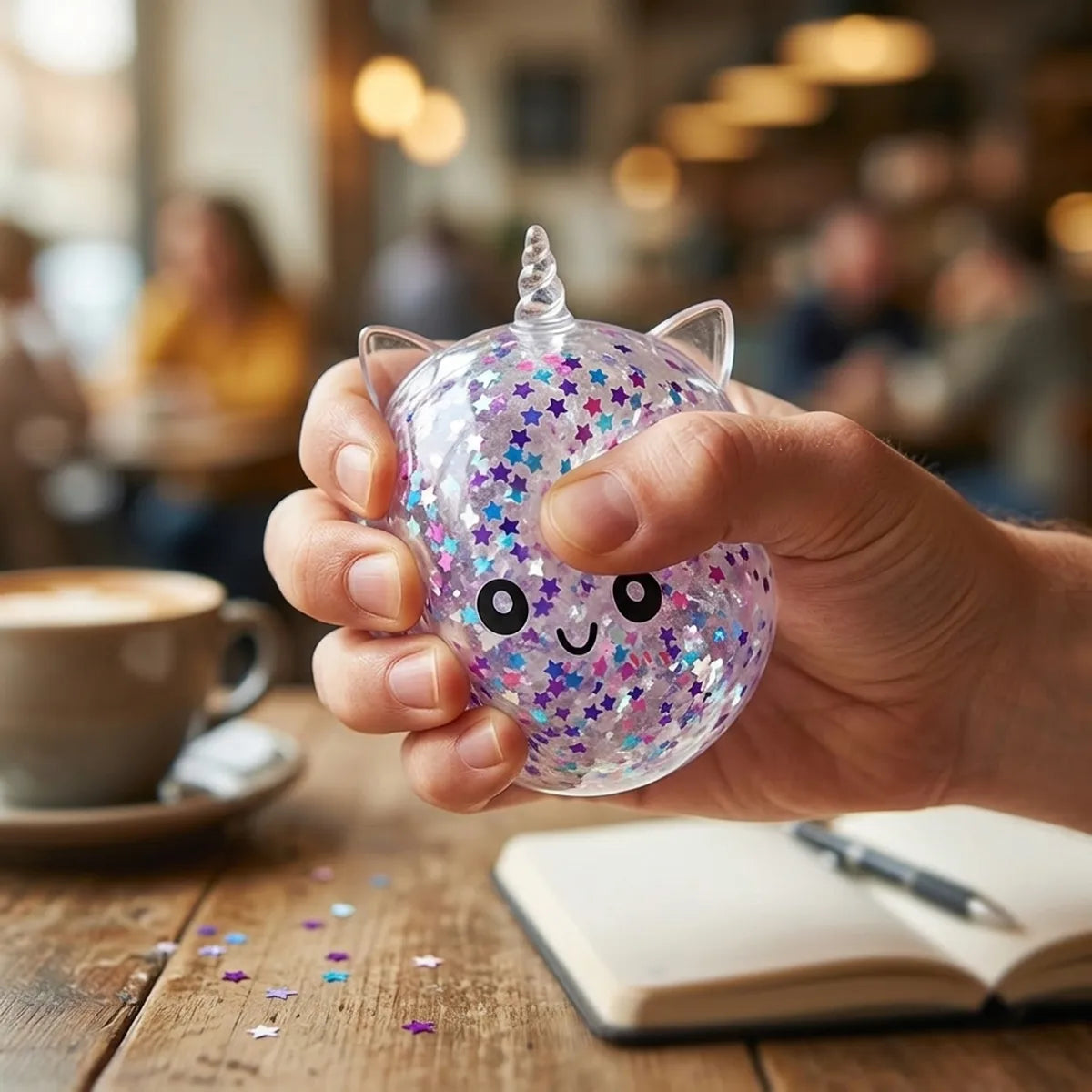 Stardust White Unicorn Sparkle Dumpling Squishy – view 6