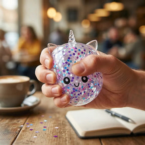 Stardust White Unicorn Sparkle Dumpling Squishy – view 6