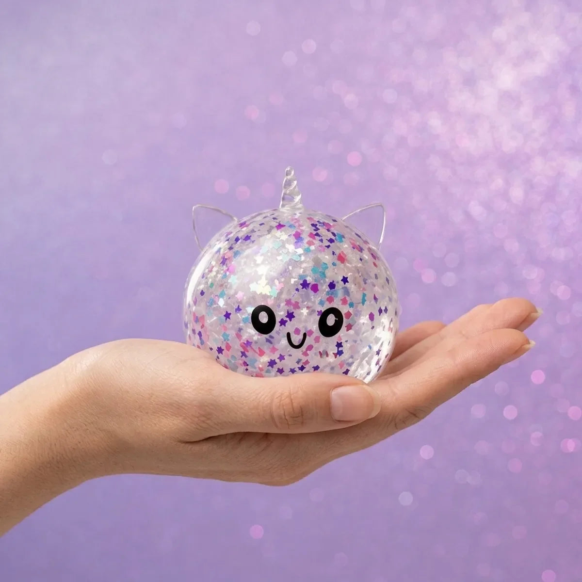 Stardust White Unicorn Sparkle Dumpling Squishy – view 3