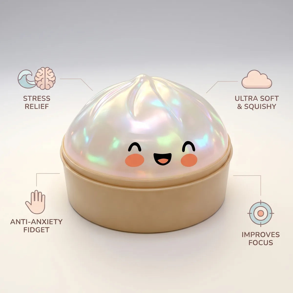 Cloud White Unique Dumpling Squishy – view 7