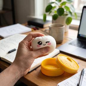 Milky White Wink Dumpling Squishy – view 6