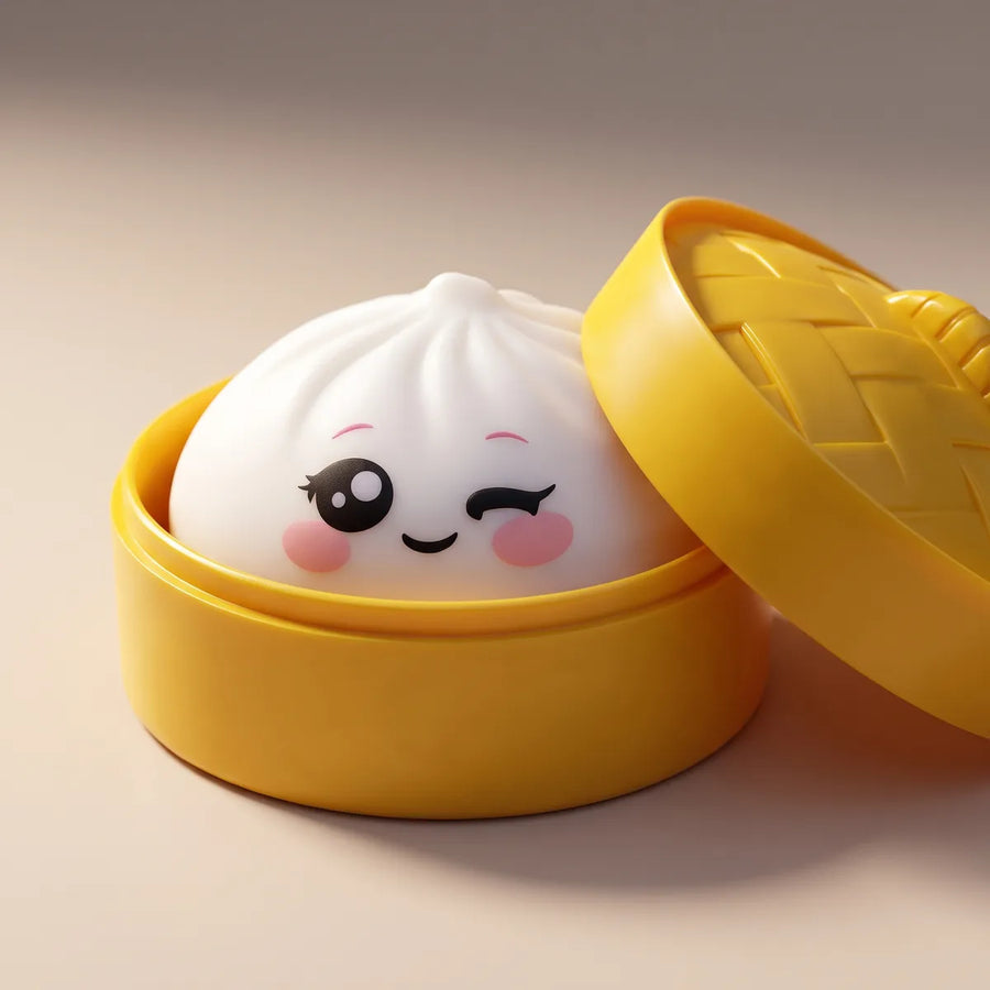 Milky White Wink Dumpling Squishy