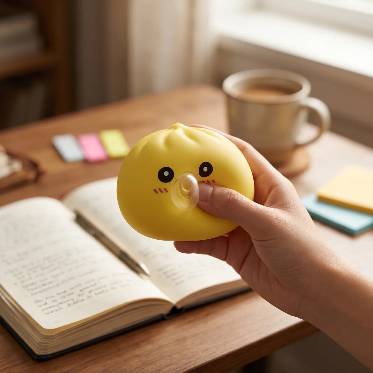 Jumbo Yellow Bubble-Blowing Dumpling Squishy – view 7