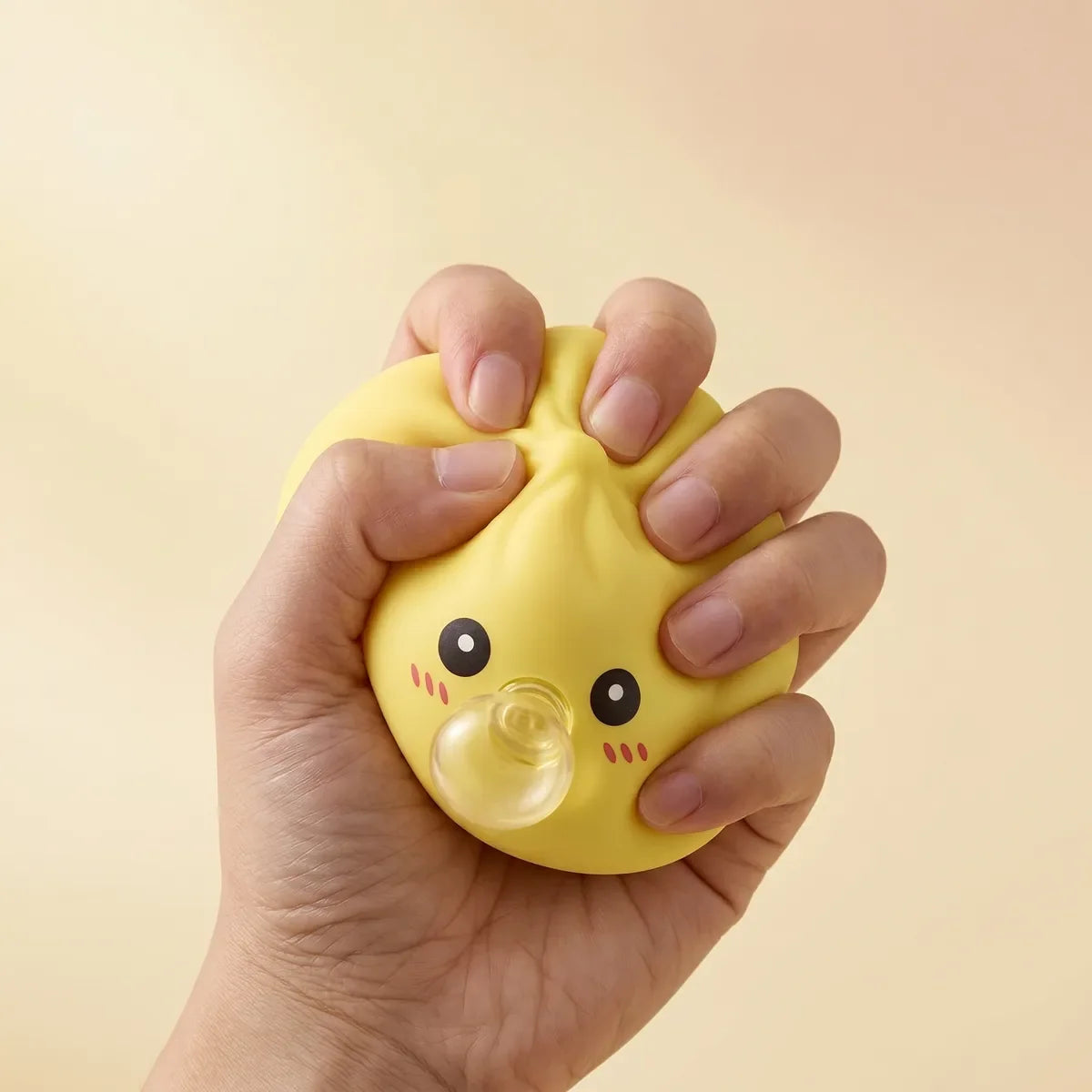Jumbo Yellow Bubble-Blowing Dumpling Squishy – view 4