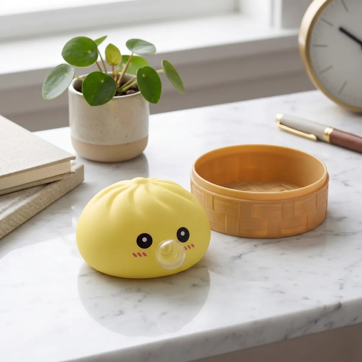 Jumbo Yellow Bubble-Blowing Dumpling Squishy – view 8