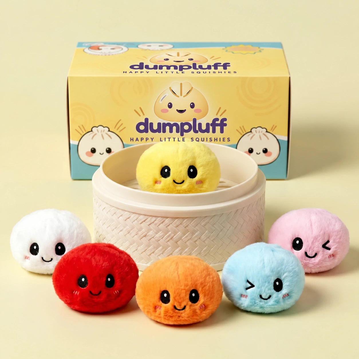 Keychain Plush Dumpling Squishy 6 Pieces