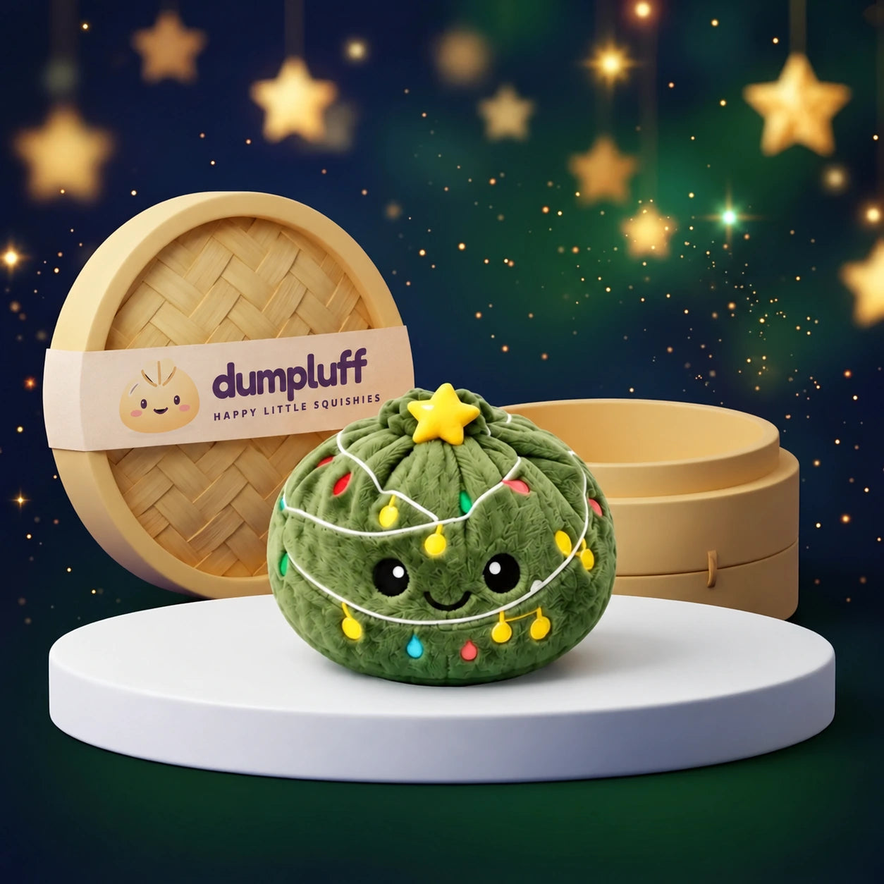 Twinkle Xmas Tree Dumpling Squishy Plush