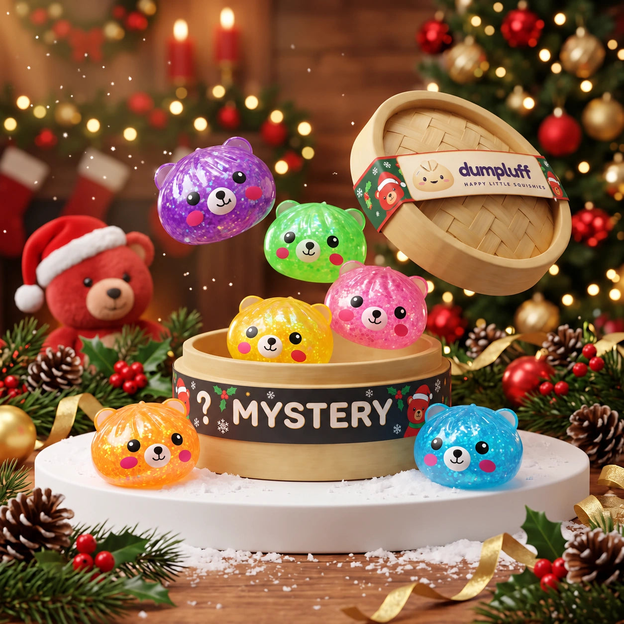 Jelly Mystery Bear Glitter Dumpling Squishy