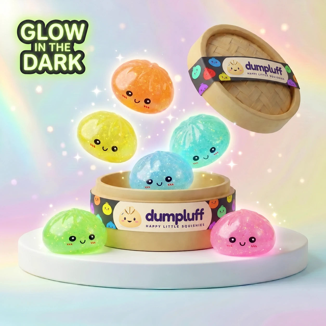 Mystery Glow In Dark Glitter Dumpling Squishy Blind Box