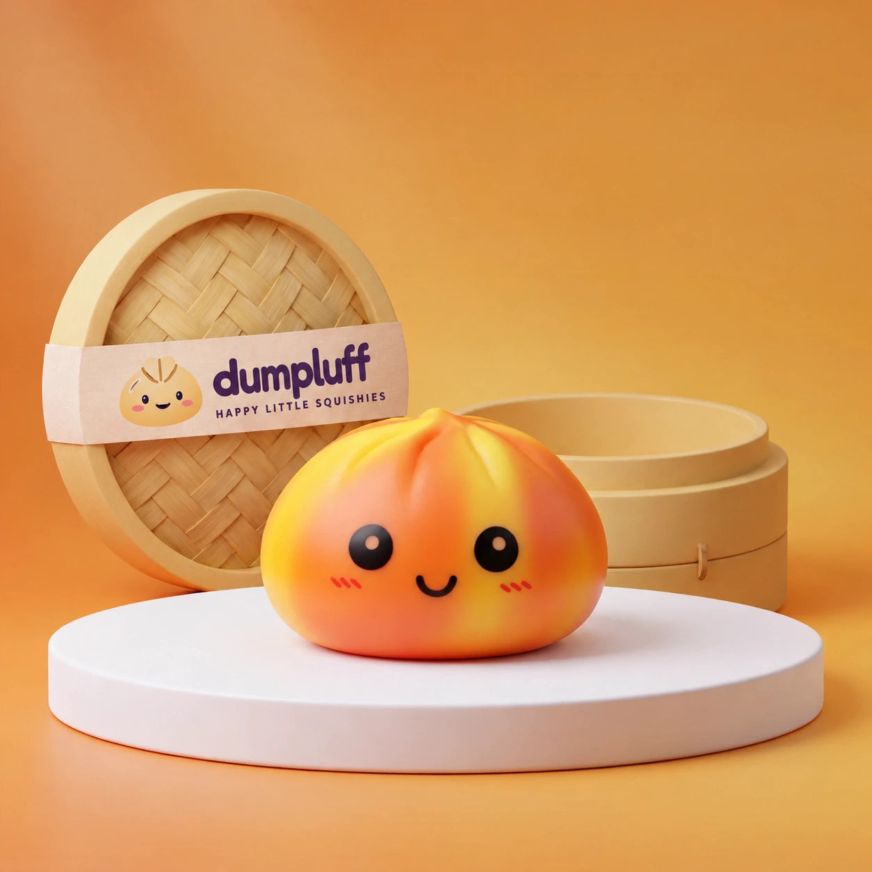 Sunset Orange Tie Dye Dumpling Squishy