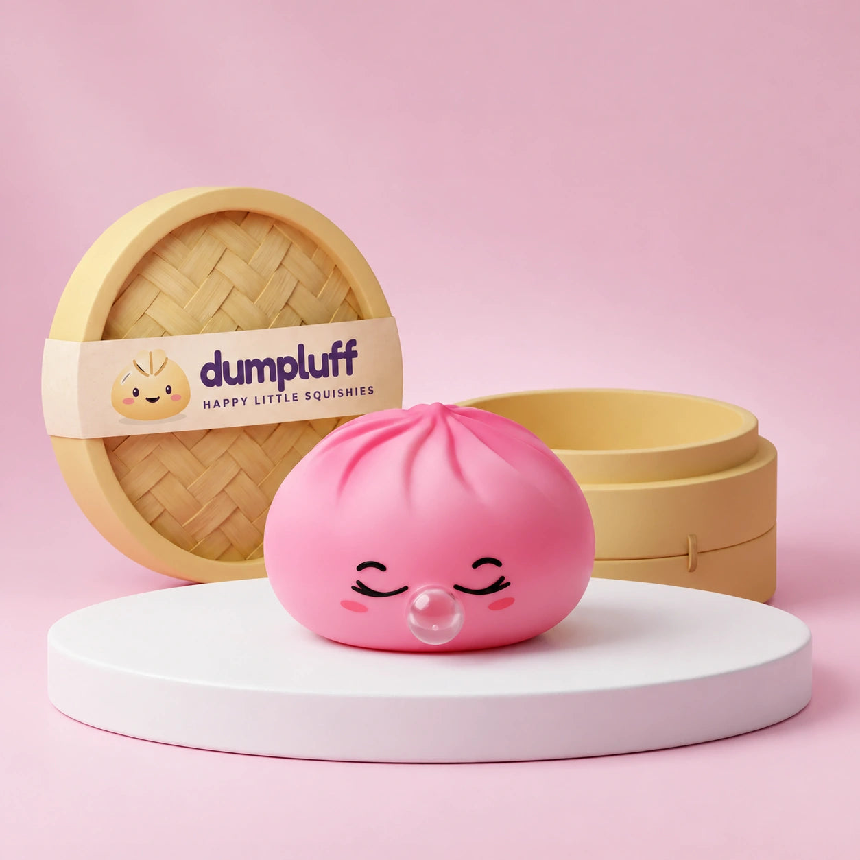 Blossom Pink Rare Bubble-Blowing Dumpling Squishy