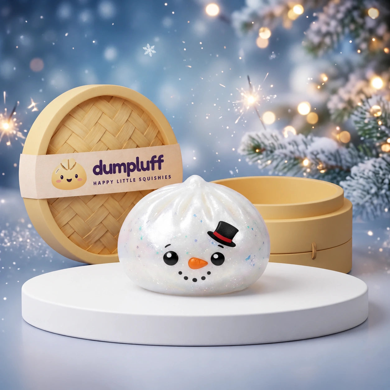 Glittery Snowman Dumpling Squishy