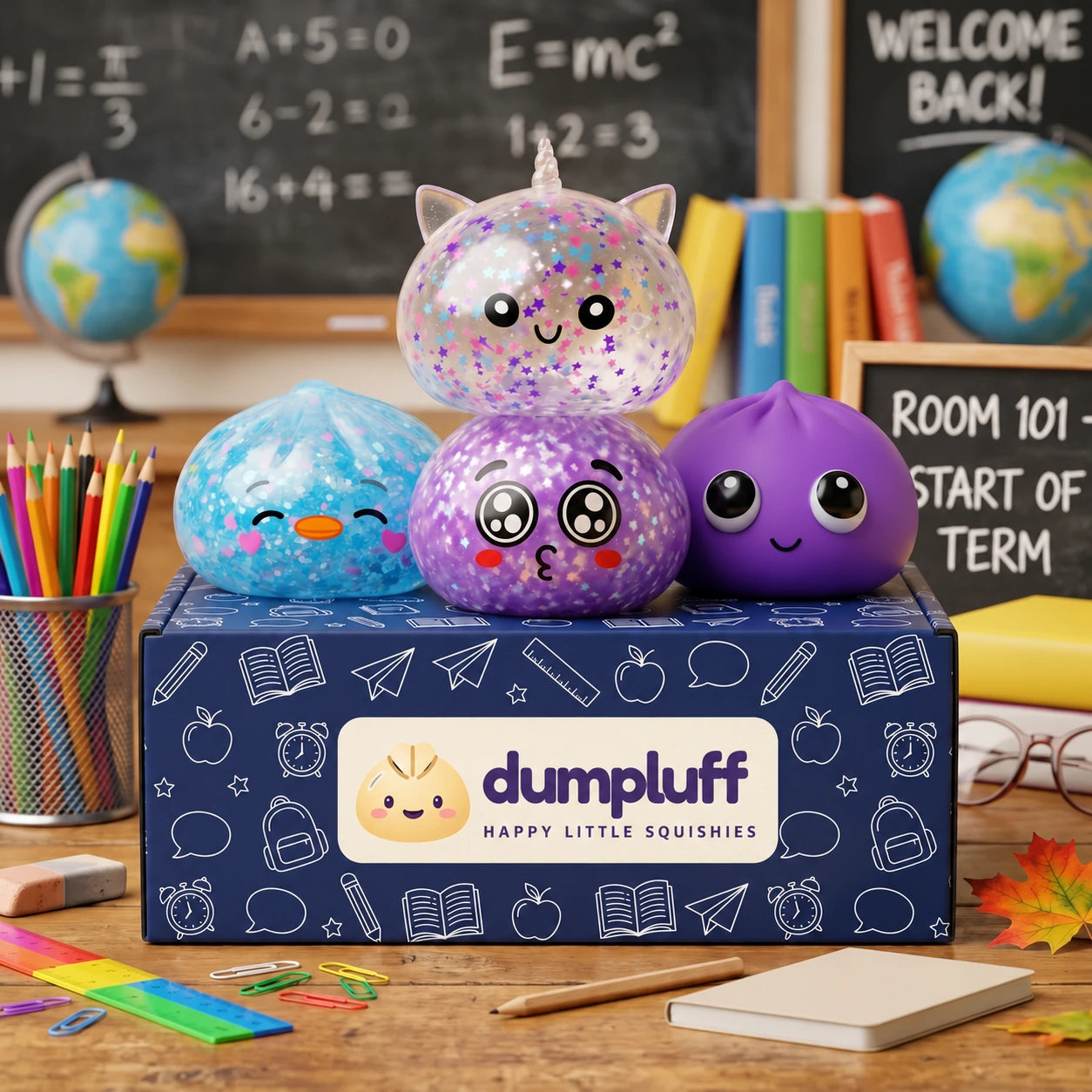 Starter Back to School Dumpling Squishy Set 4 Pieces