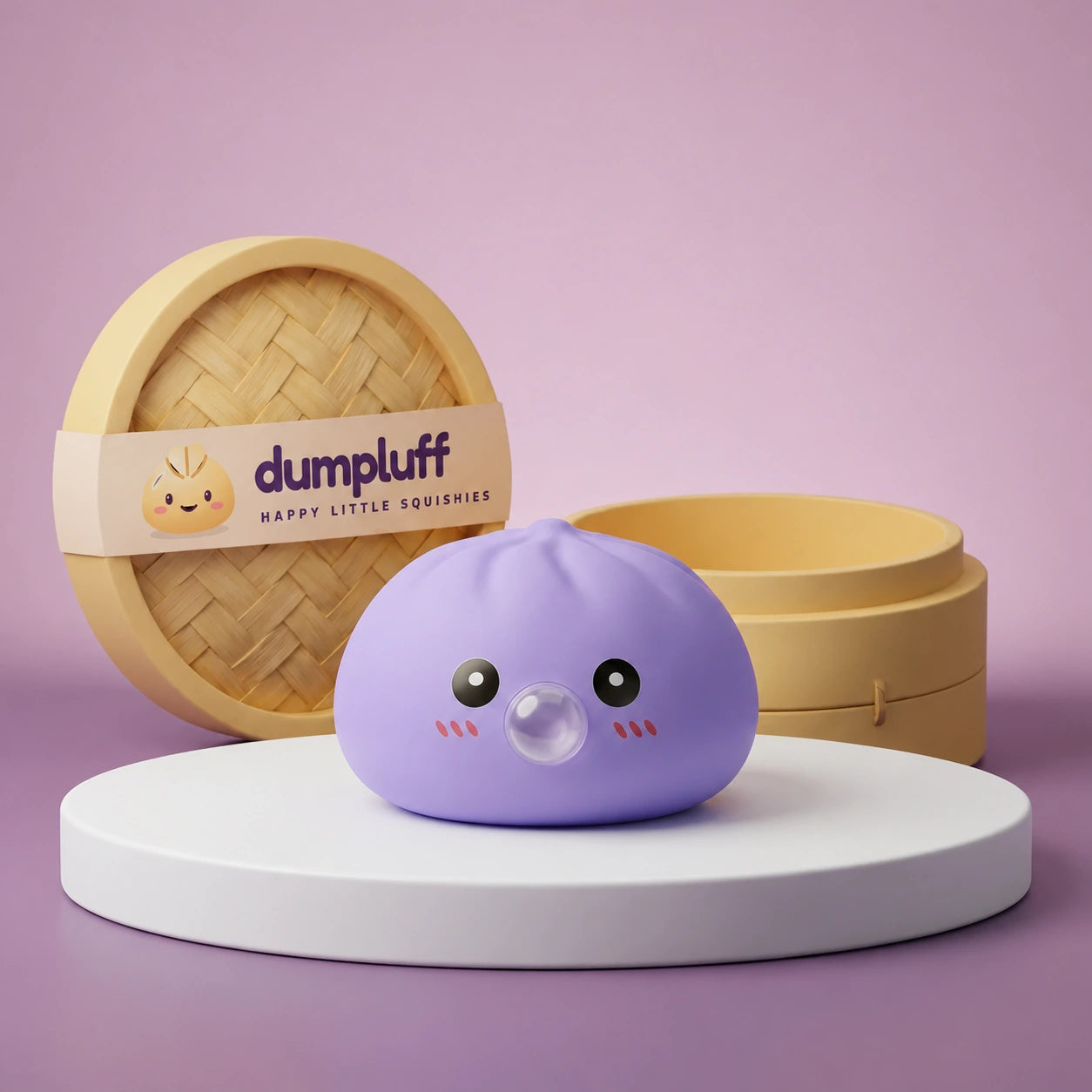 Big Blue Bubble-Blowing Dumpling Squishy