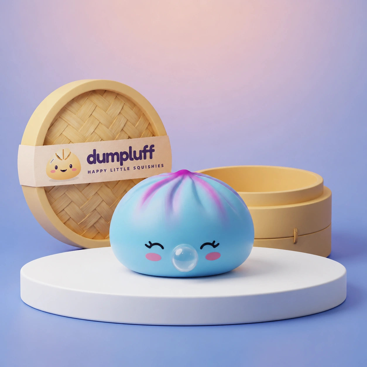 Frost Blue Rare Bubble-Blowing Dumpling Squishy