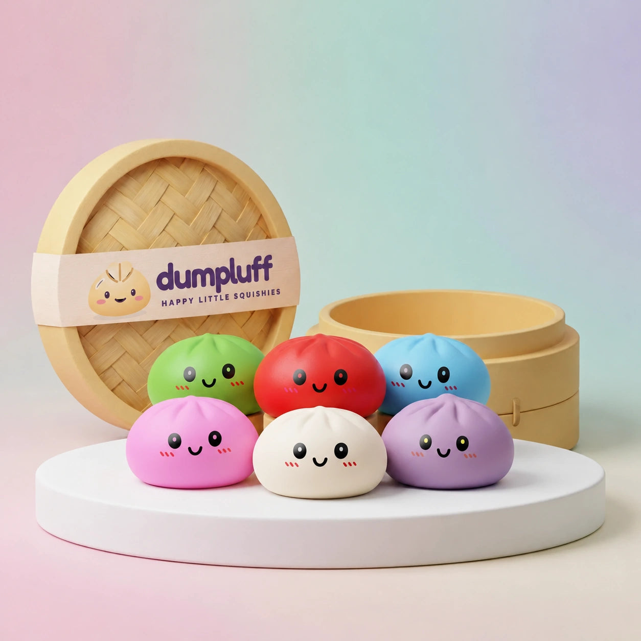 Plain Dumpling Squishy Set 6 Pieces