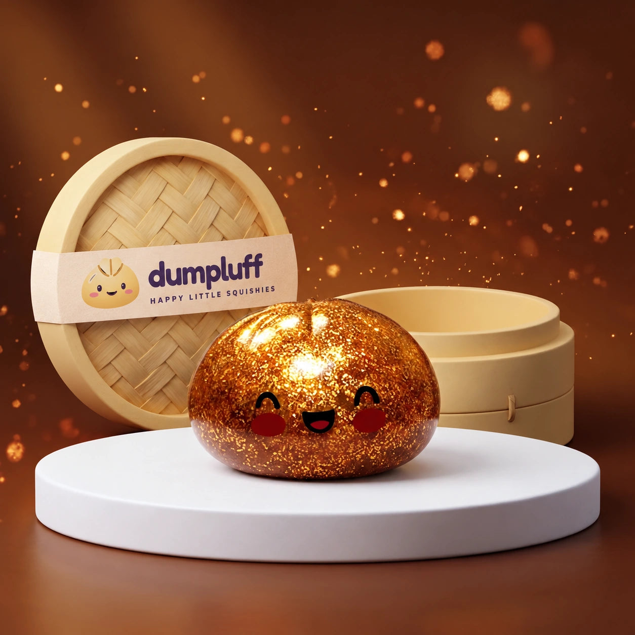 Treasure Gold Unique Glitter Dumpling Squishy