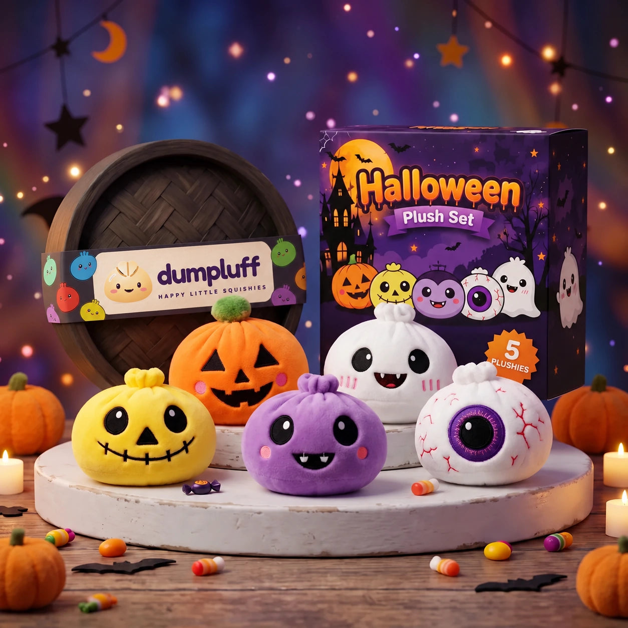 Spooky Halloween Dumpling Squishy Plush 5 Pieces Set