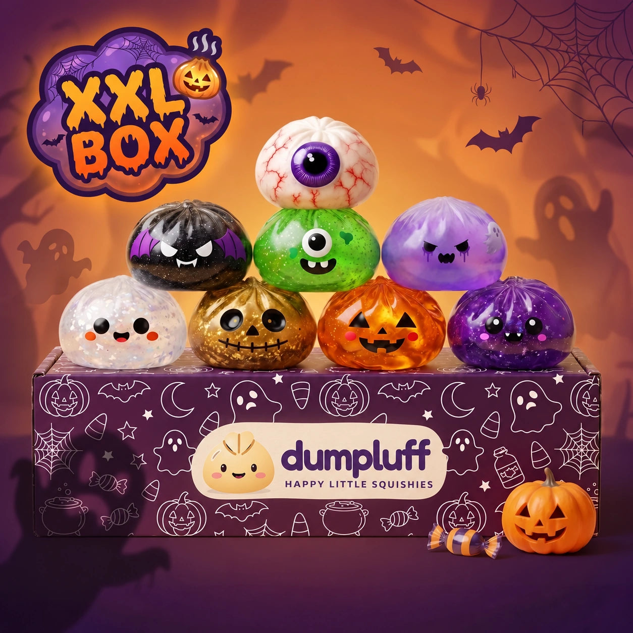 XXL Halloween Dumpling Squishy Set 8 Pieces