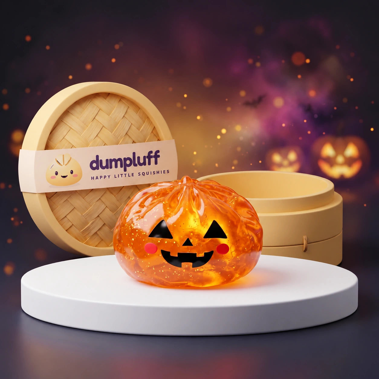 Glowing Pumpkin Halloween Dumpling Squishy