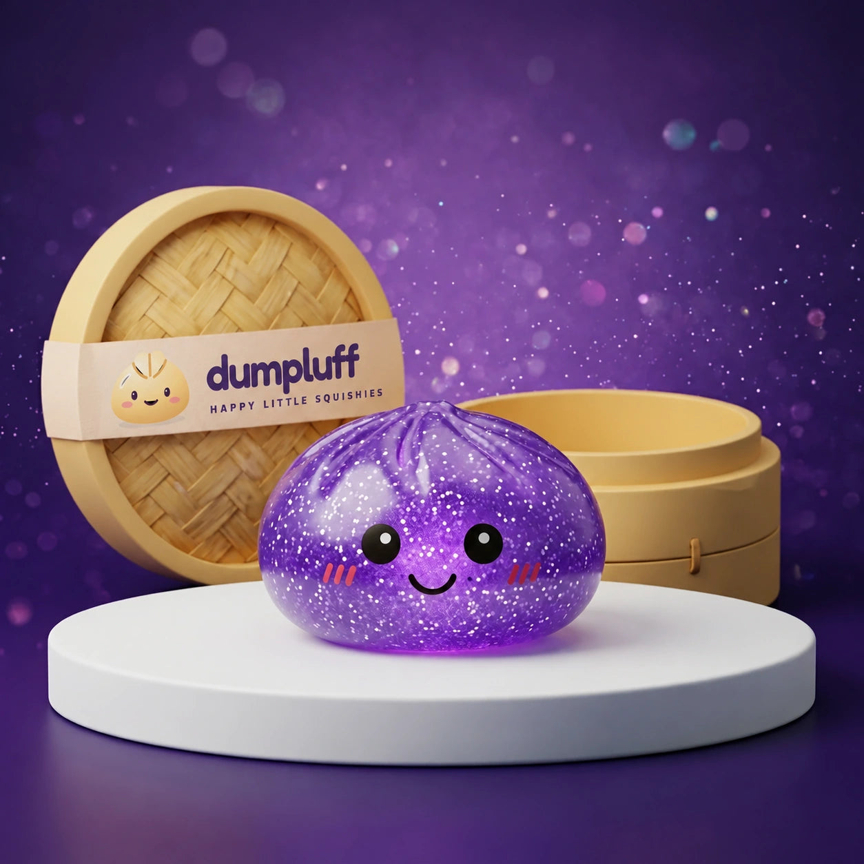 Dreamy Purple Glitter Dumpling Squishy