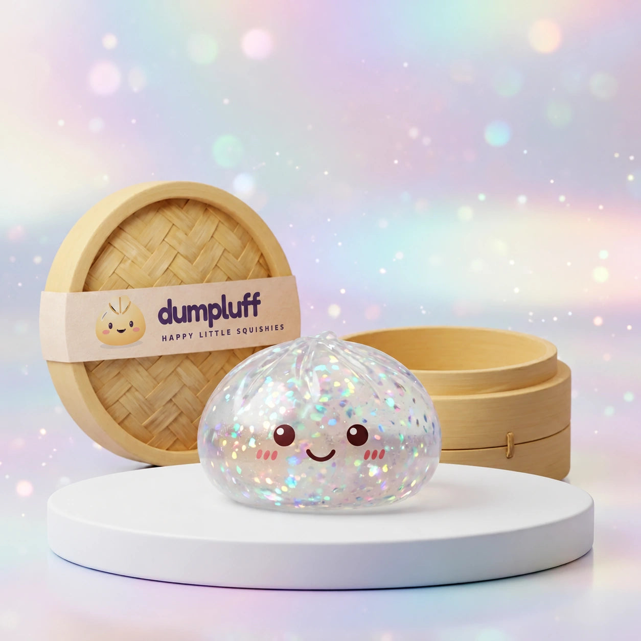 Shiny Silver Glitter Dumpling Squishy