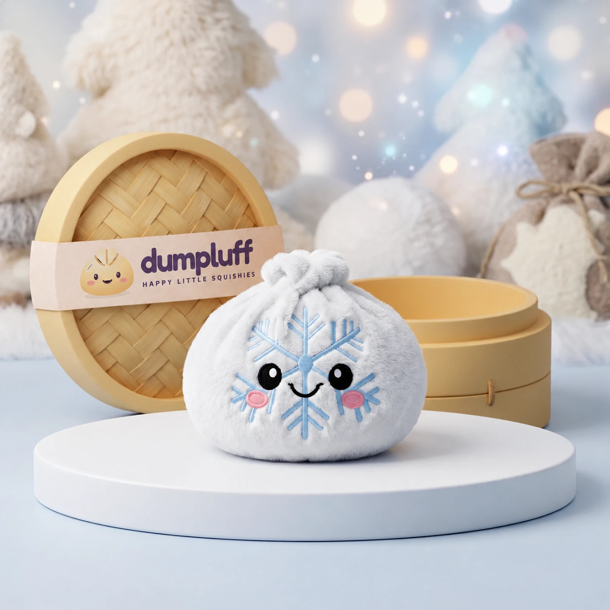 Winter Snowflake Dumpling Squishy Plush