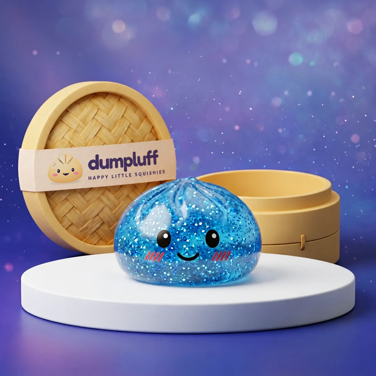 Blue Glitter Dumpling Squishy