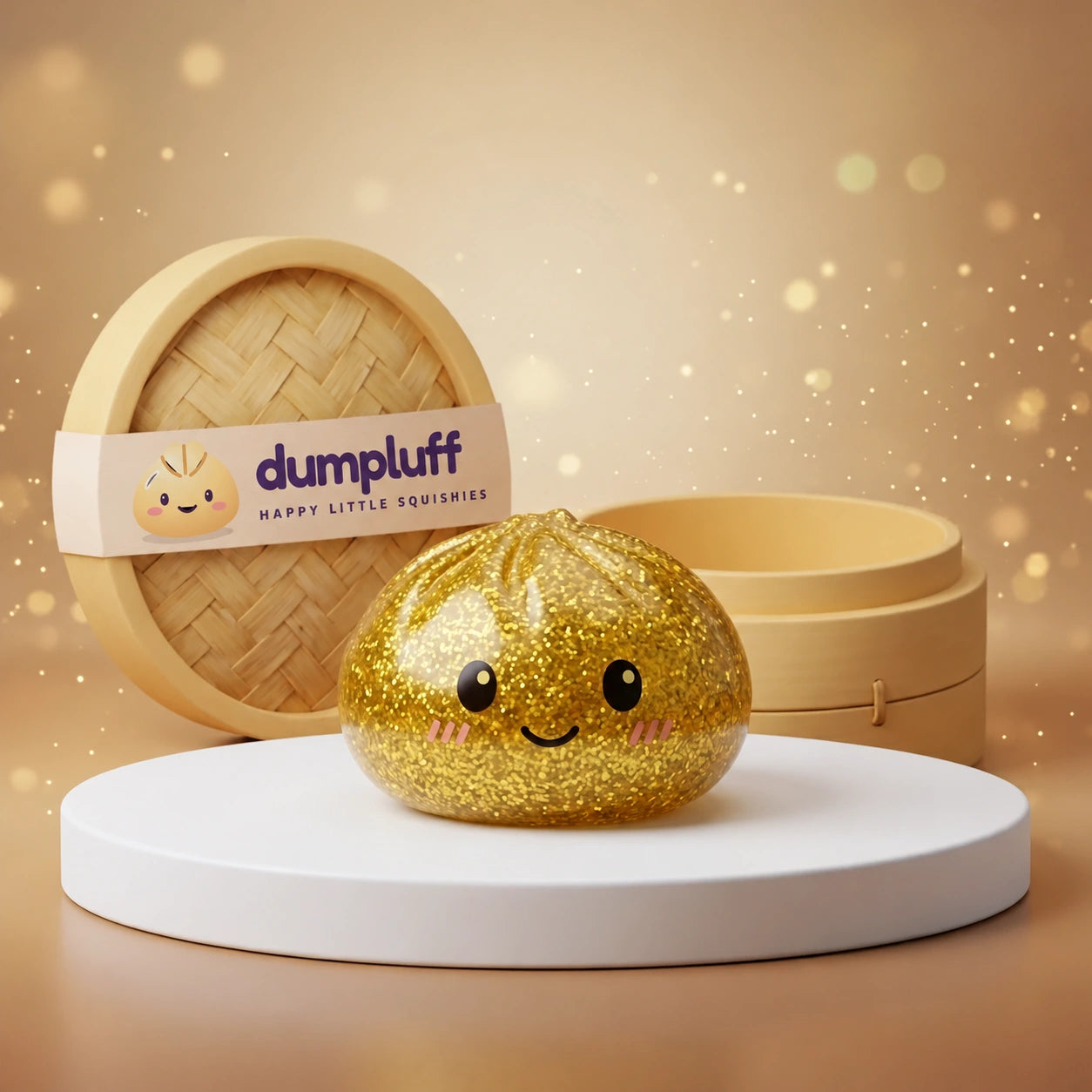 Luxe Gold Glitter Dumpling Squishy
